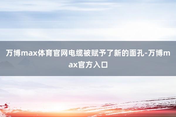 万博max体育官网电缆被赋予了新的面孔-万博max官方入口