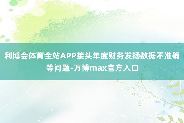 利博会体育全站APP接头年度财务发扬数据不准确等问题-万博max官方入口