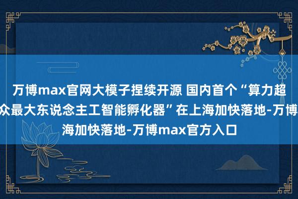 万博max官网大模子捏续开源 国内首个“算力超市”发布 “大众最大东说念主工智能孵化器”在上海加快落地-万博max官方入口